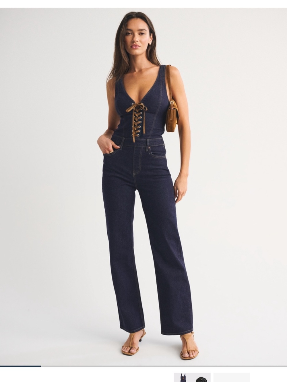 Dark Indigo High-Rise Straight Jeans for Women